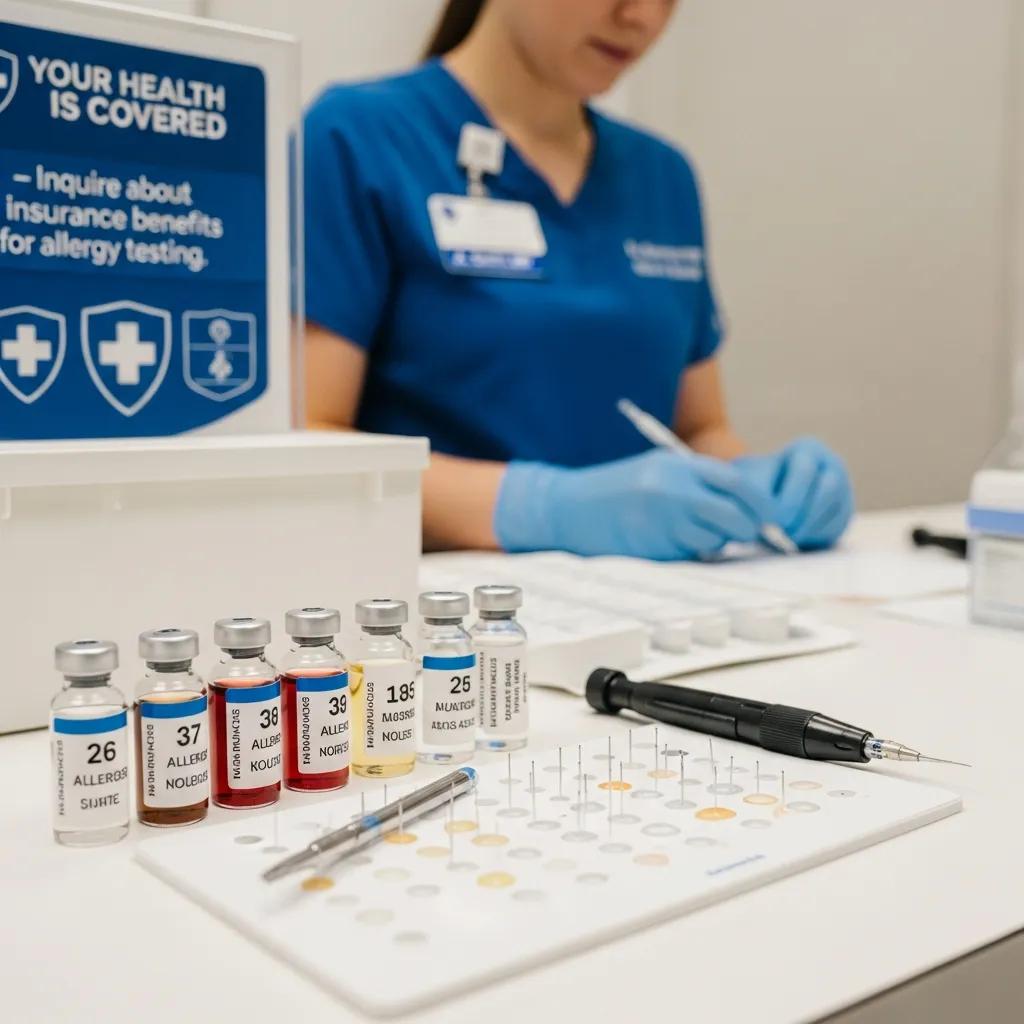 Allergy testing equipment in a clinical setting highlighting the importance of insurance coverage
