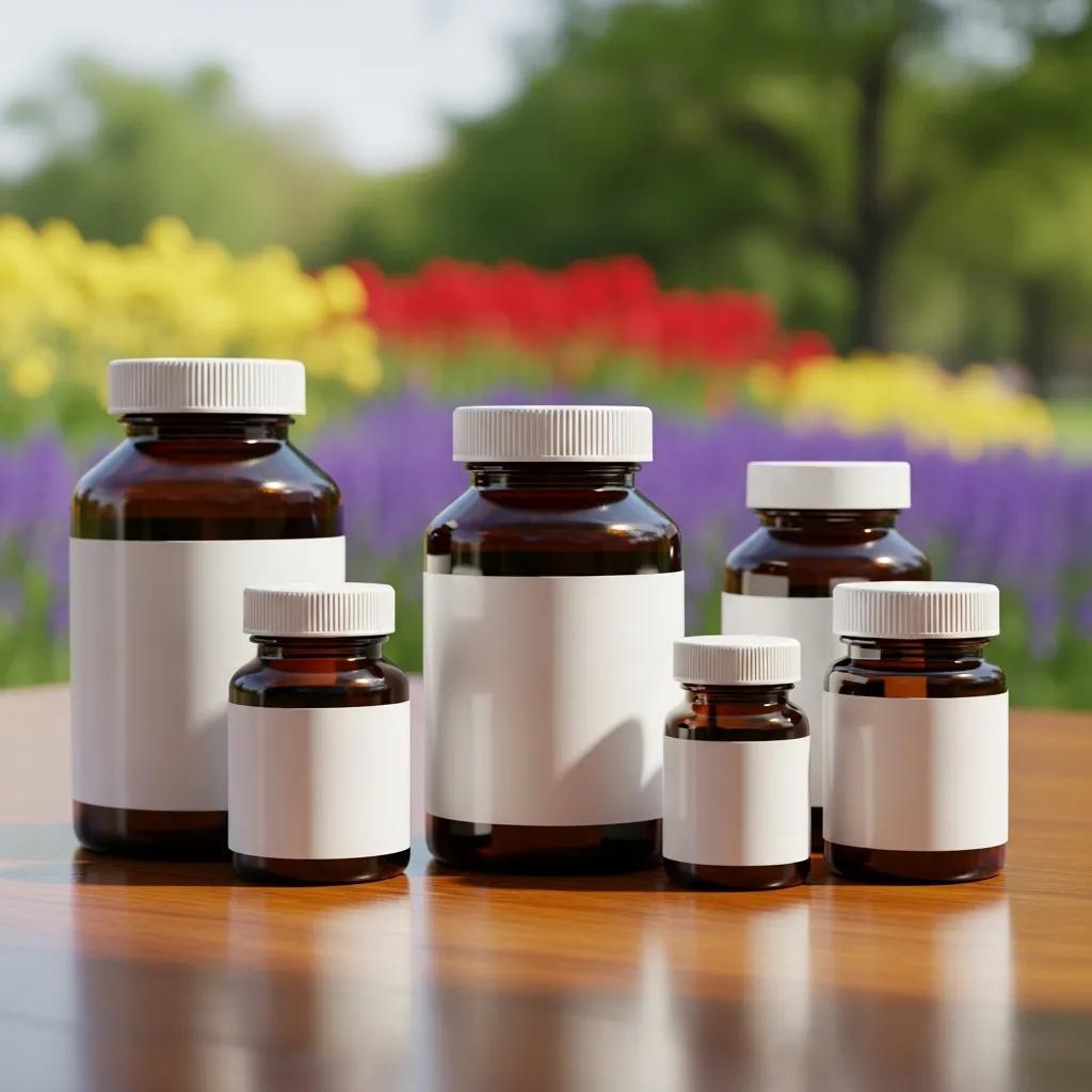 Variety of antihistamine medications displayed on a table, symbolizing allergy relief